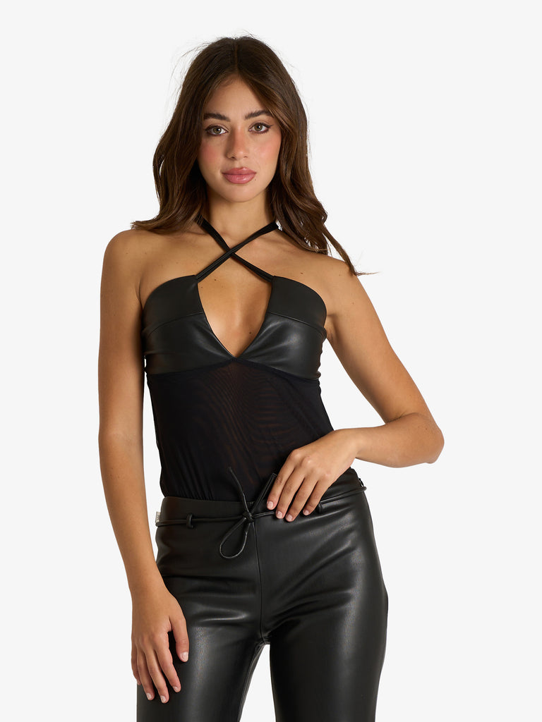 JIJIL body effetto pelle donna nero