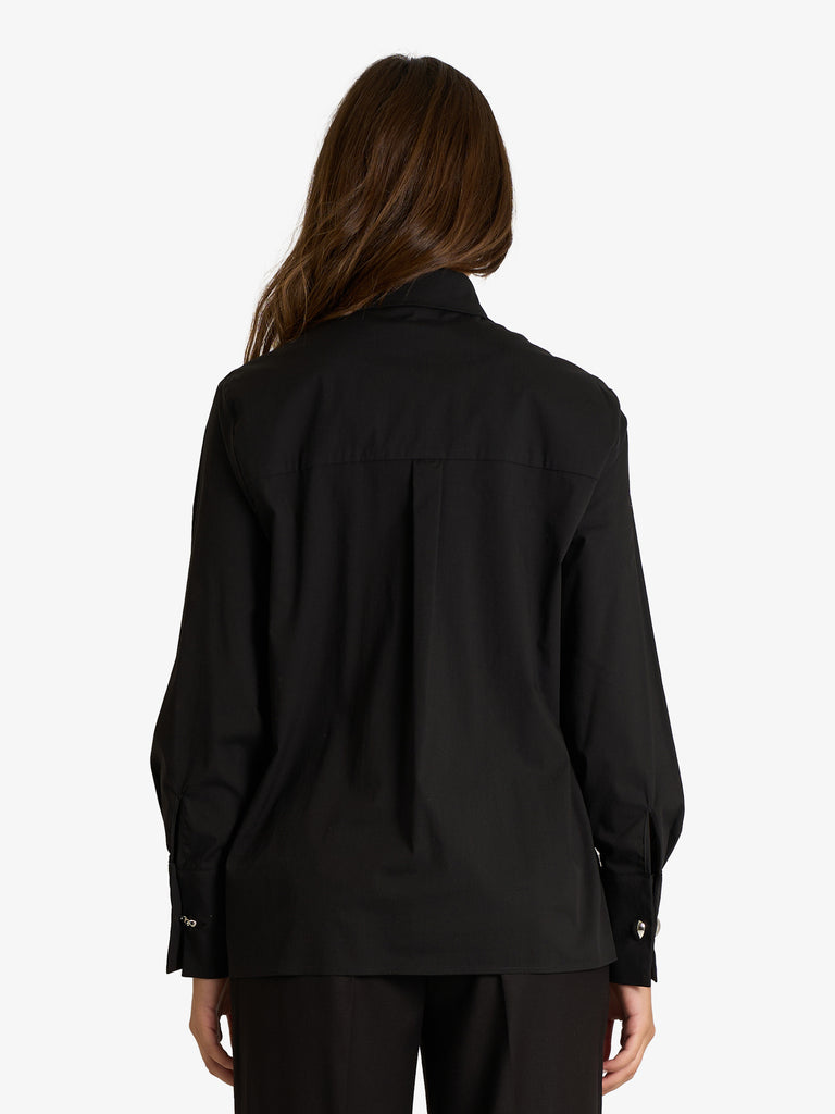 JIJIL camicia in tessuto donna nero cotone