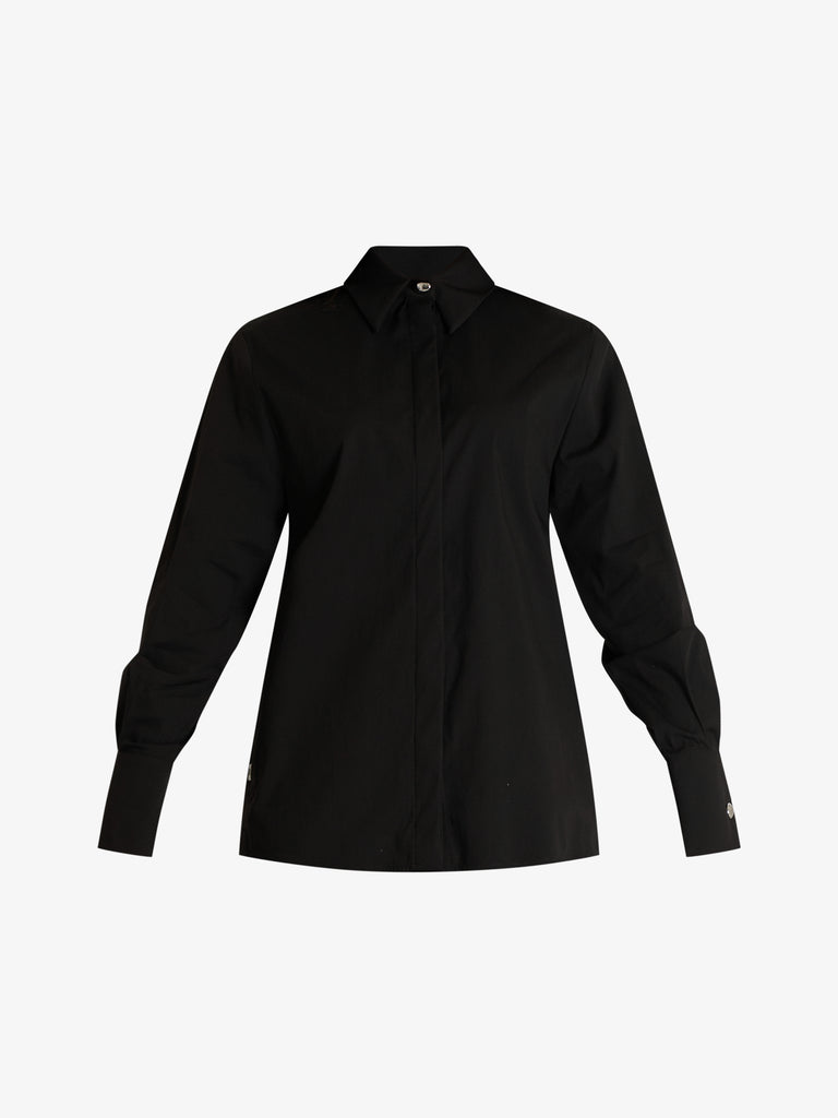 JIJIL camicia in tessuto donna nero cotone