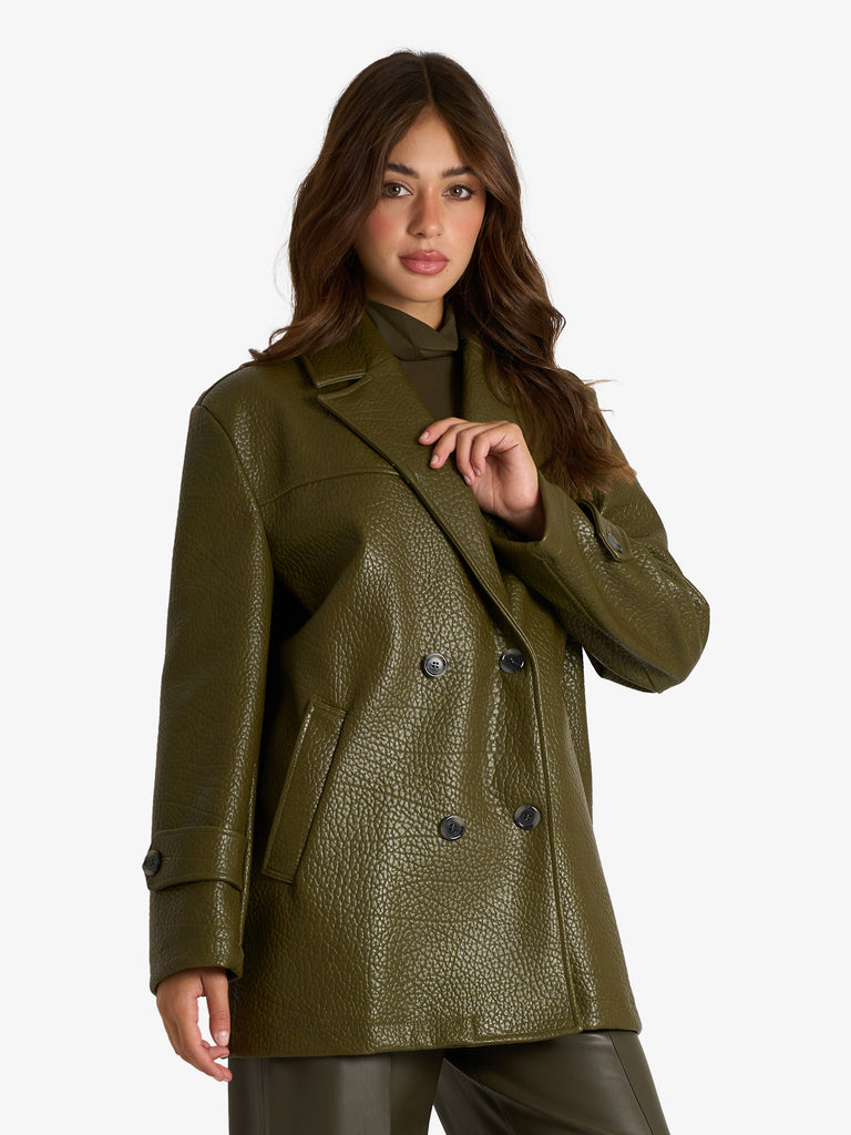JIJIL capospalla oversize effetto martellato donna verde