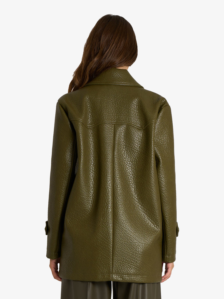 JIJIL capospalla oversize effetto martellato donna verde