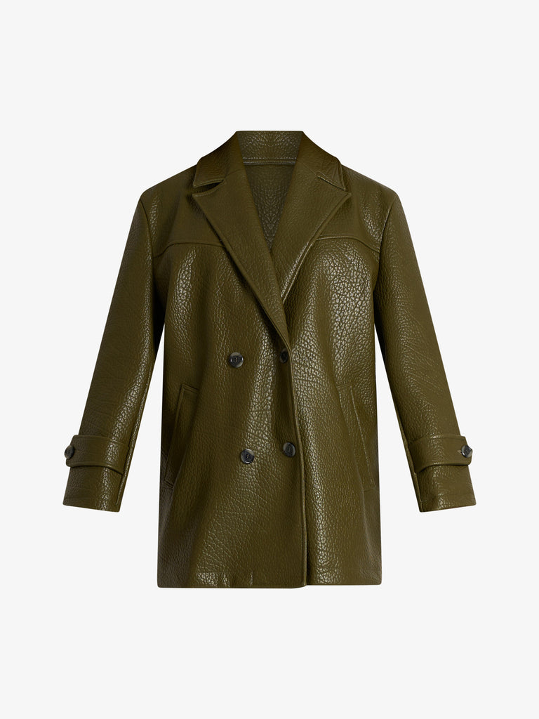 JIJIL capospalla oversize effetto martellato donna verde