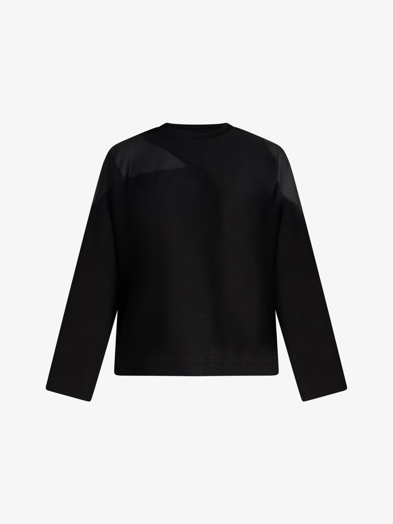 JIJIL felpa girocollo con cut-out trasparente donna nero