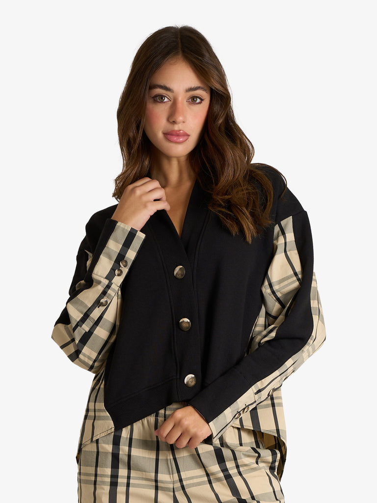 JIJIL blazer asimmetrico donna nero cotone