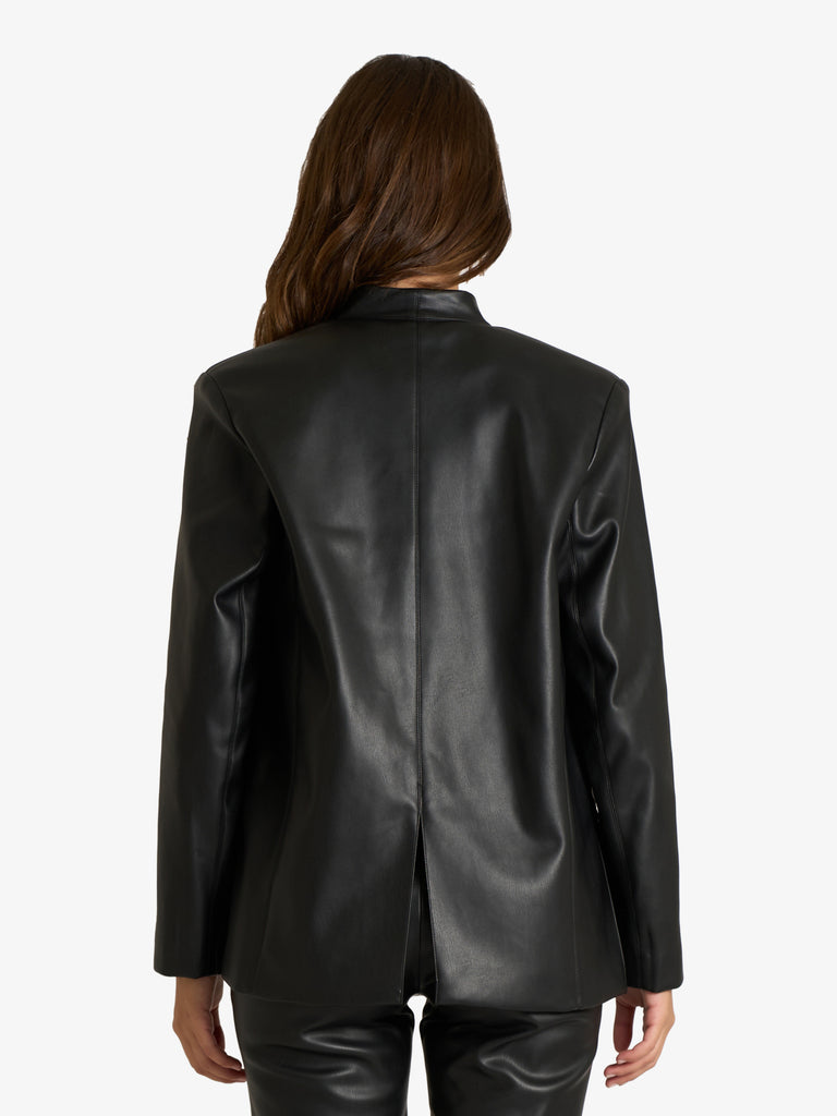 JIJIL blazer effetto pelle donna nero