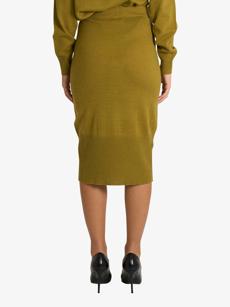 JIJIL gonna midi a tubino donna verde