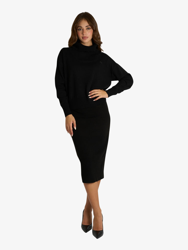 JIJIL maglia a collo alto donna nero