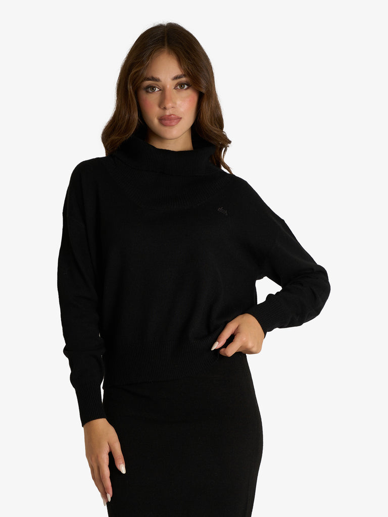 JIJIL maglia a collo alto donna nero