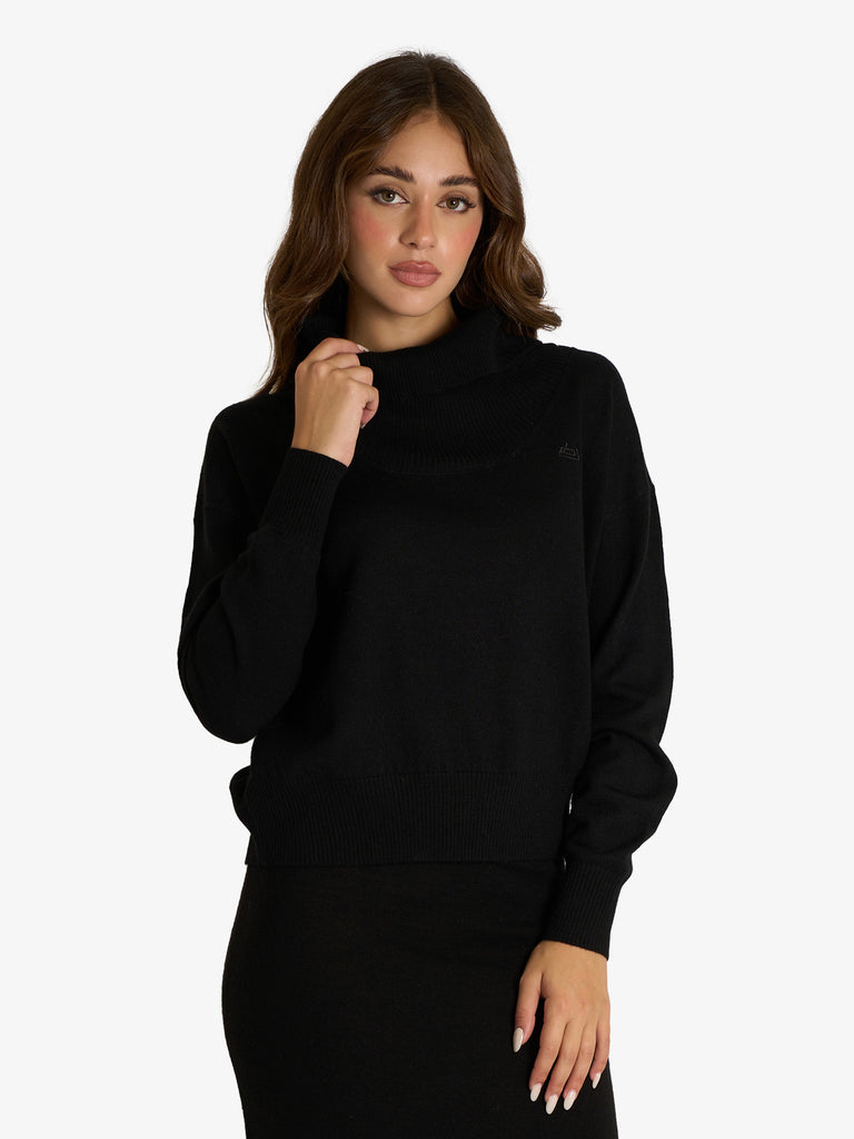 JIJIL maglia a collo alto donna nero