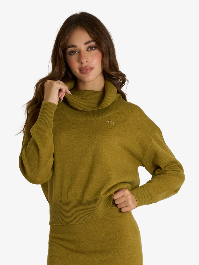 JIJIL maglia a collo alto donna verde