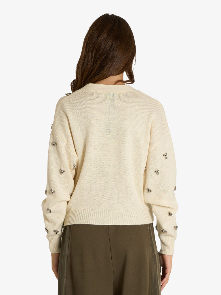 JIJIL maglia con applicazioni donna panna