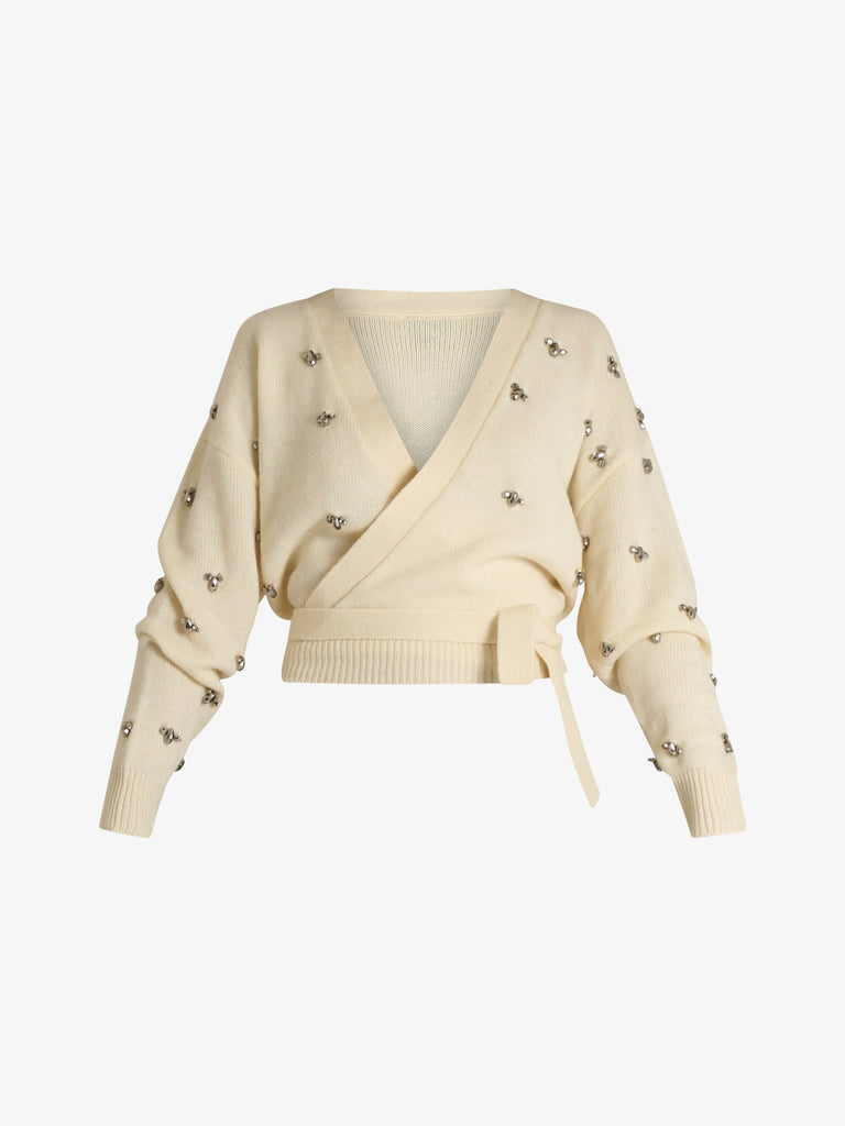 JIJIL maglia con applicazioni donna panna