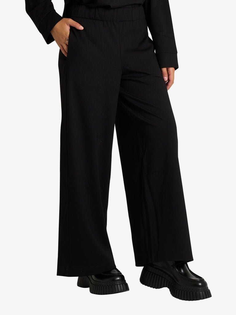 JIJIL pantalone a palazzo donna nero viscosa
