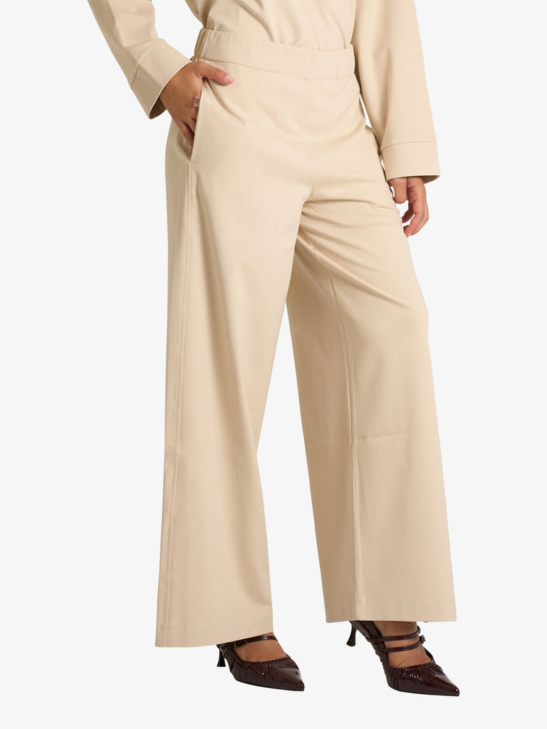 JIJIL pantalone a palazzo donna panna viscosa