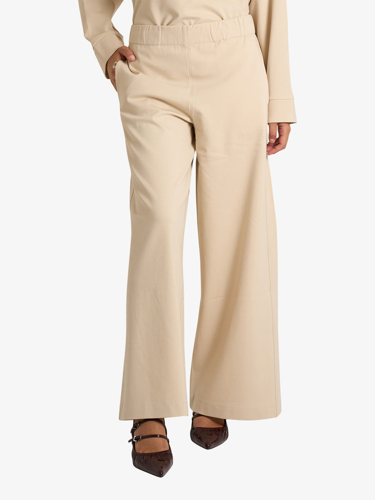 JIJIL pantalone a palazzo donna panna viscosa