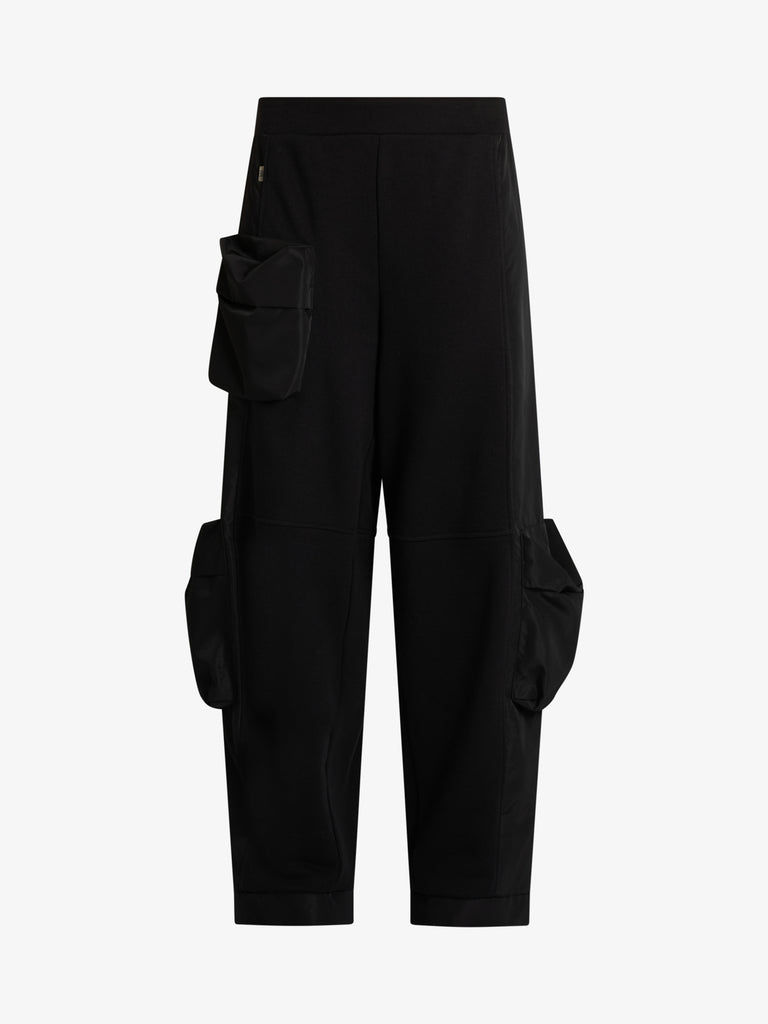 JIJIL pantalone in felpa con tasconi donna nero cotone