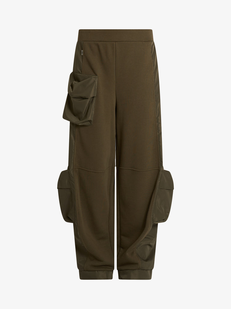 JIJIL pantalone in felpa con tasconi donna verde cotone