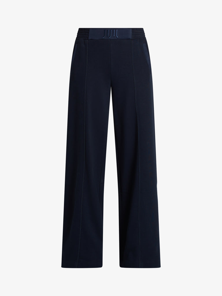 JIJIL pantalone in felpa con dettaglio log ricamato donna blu cotone