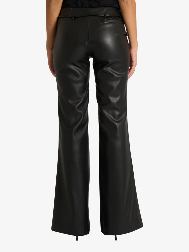 JIJIL pantalone flared effetto pelle donna nero