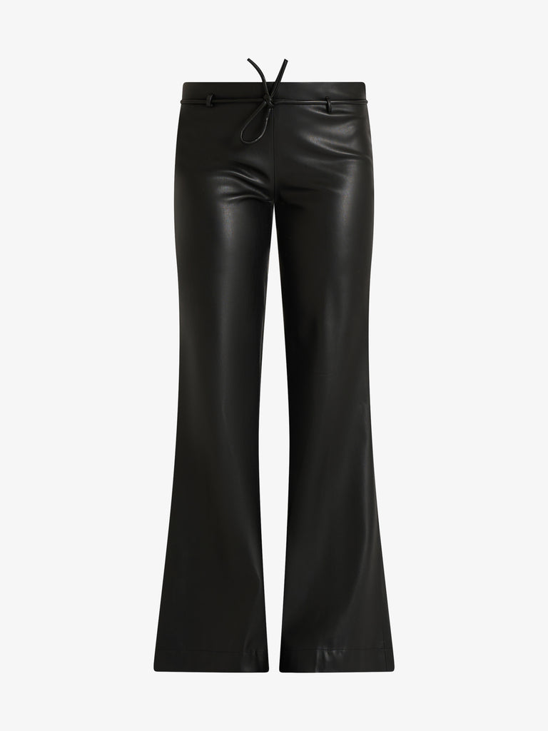 JIJIL pantalone flared effetto pelle donna nero
