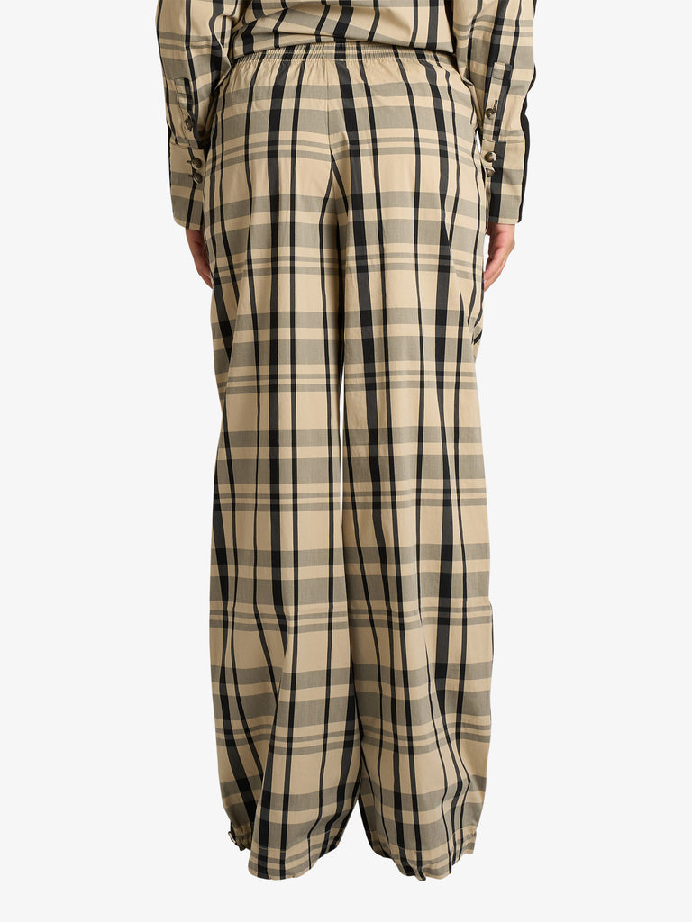 JIJIL pantalone fantasia scozzese donna beige