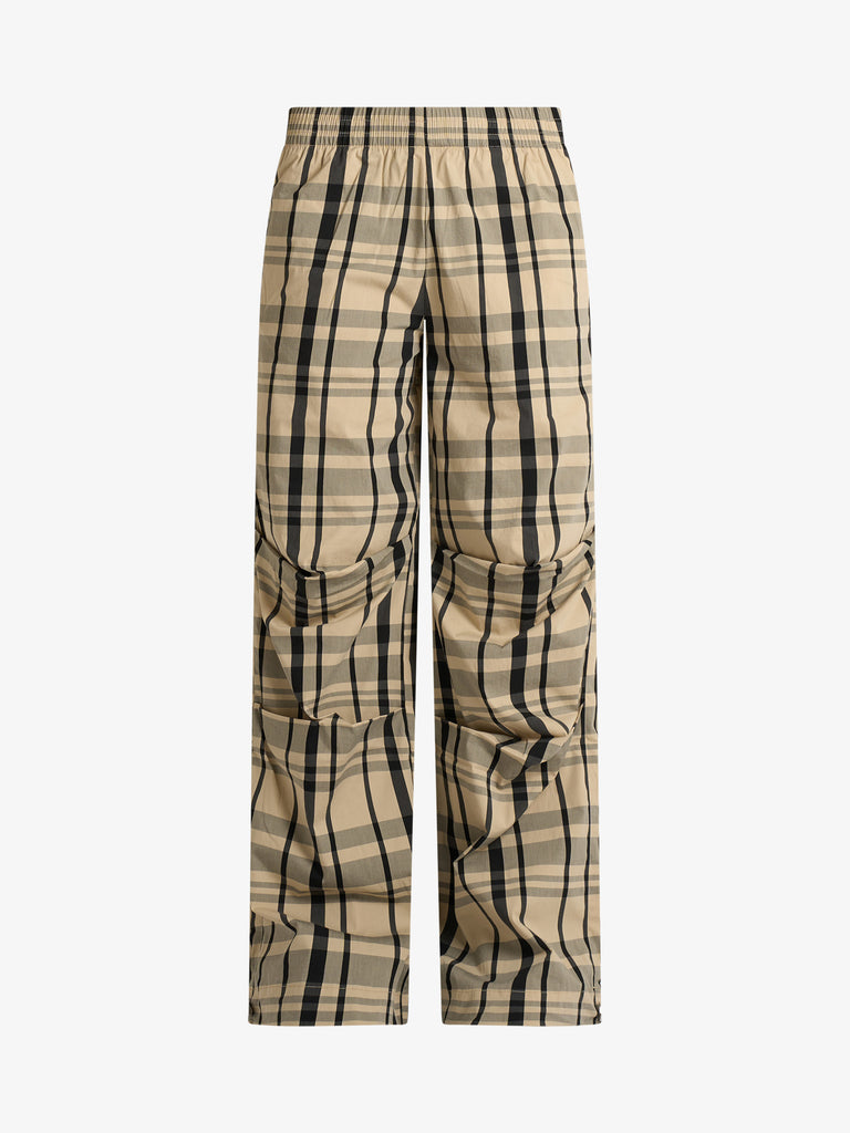 JIJIL pantalone fantasia scozzese donna beige