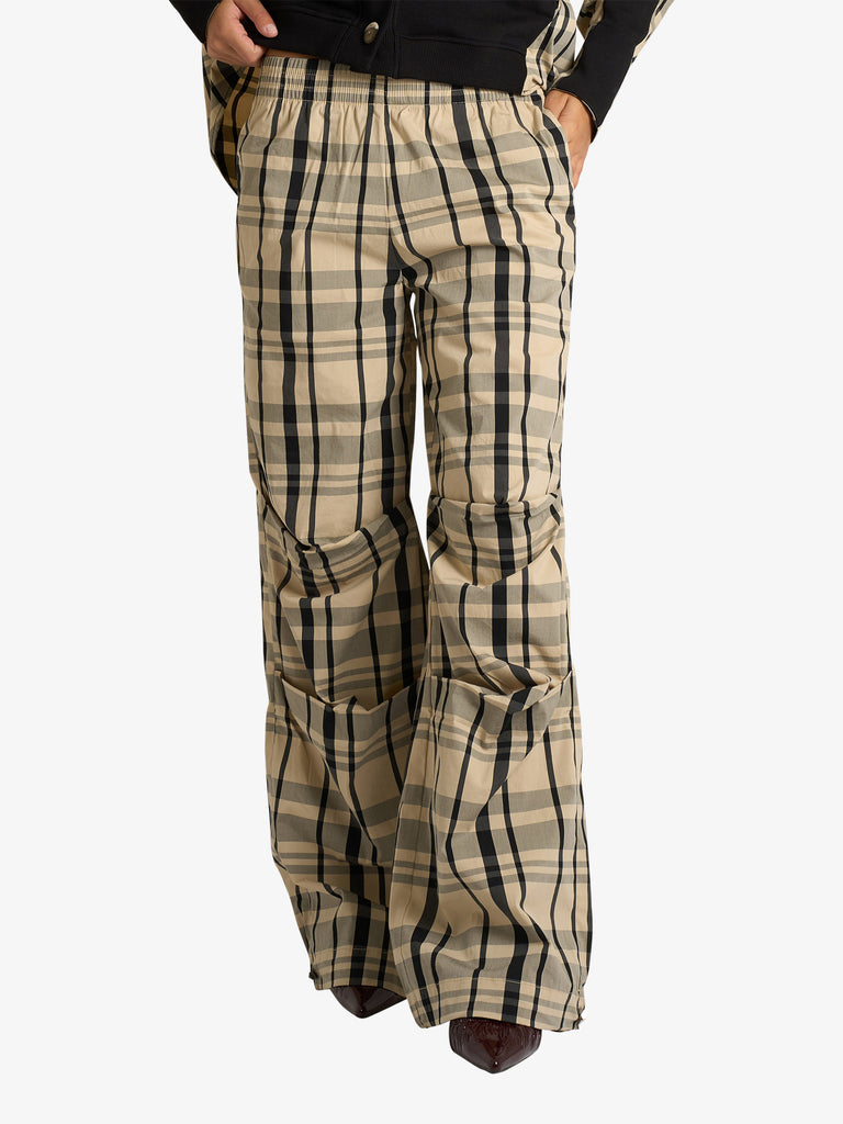 JIJIL pantalone fantasia scozzese donna beige