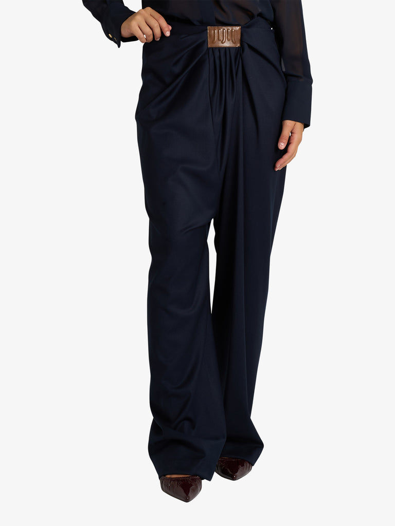 JIJIL pantalone con dettaglio logo donna blu