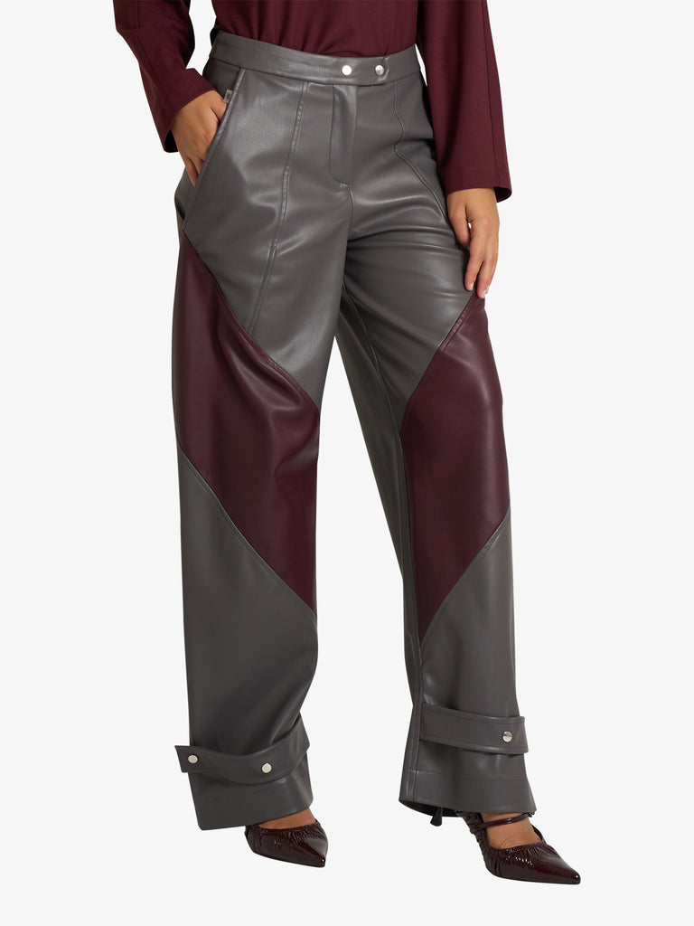 JIJIL pantalone con pannello geometrico donna grigio