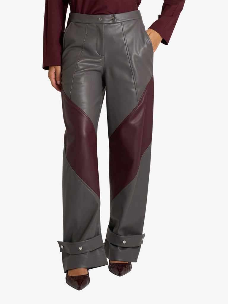 JIJIL pantalone con pannello geometrico donna grigio