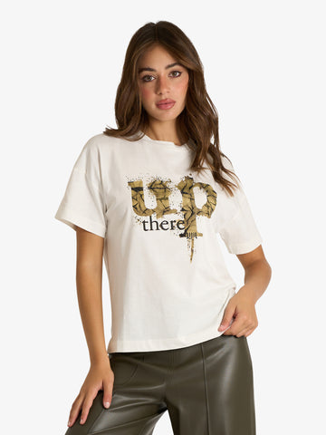 JIJIL t-shirt con applicazioni donna panna cotone