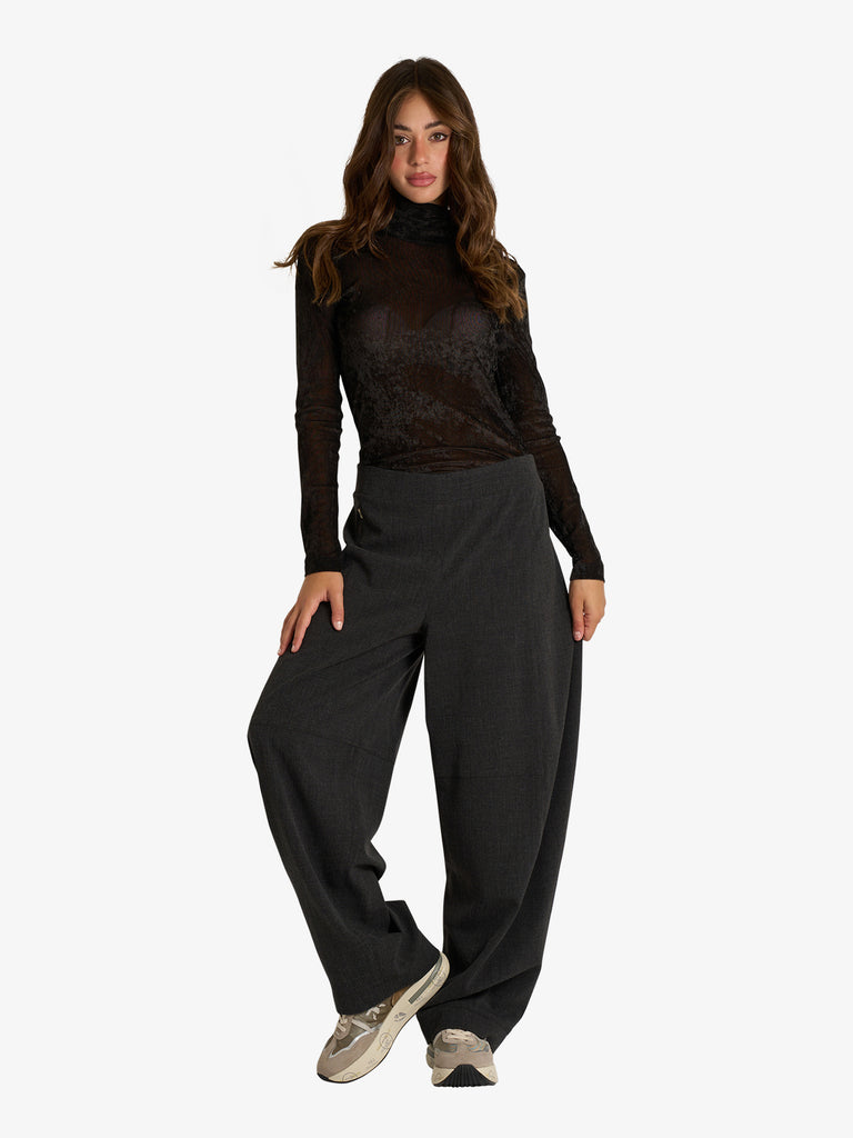 JIJIL maglia a maniche lunghe con collo alto donna nero