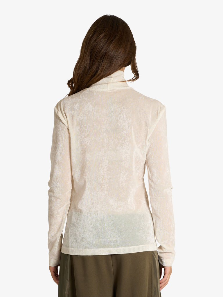 JIJIL maglia a maniche lunghe con collo alto donna panna