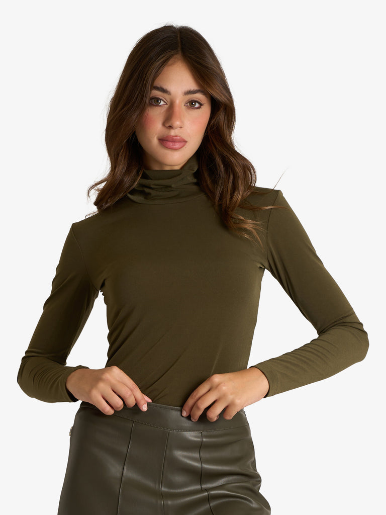 JIJIL t-shirt dolcevita a maniche lunghe donna verde