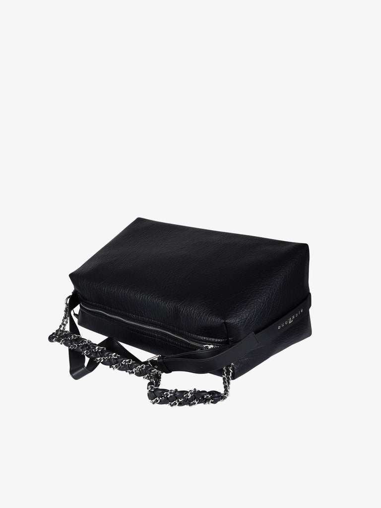 JOHN RICHMOND borsa a mano donna leten con finitura luminosa nero