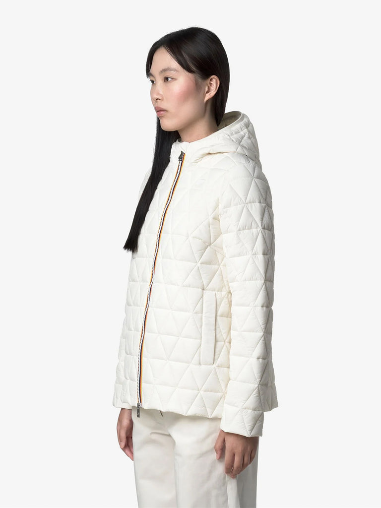 K-WAY giubbotto madlaine diamond quilted warm donna bianco