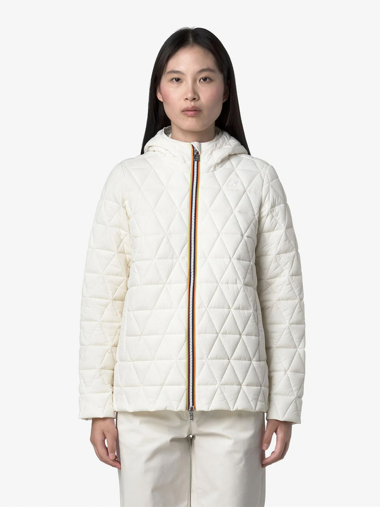 K-WAY giubbotto madlaine diamond quilted warm donna bianco