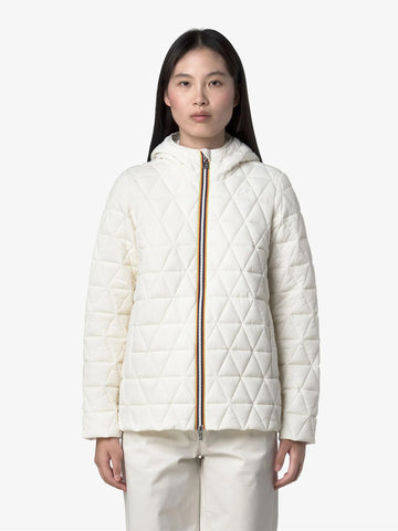 K-WAY giubbotto madlaine diamond quilted warm donna bianco