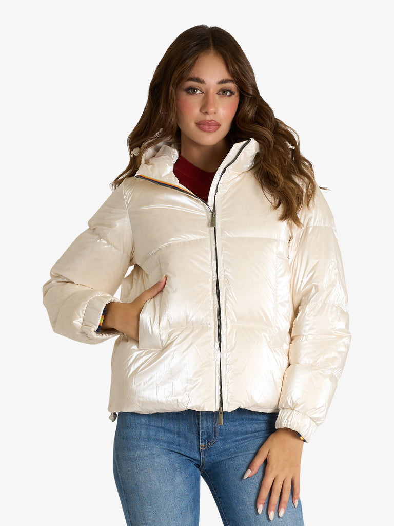 K-WAY giubbotto lethille thermo pearly donna bianco