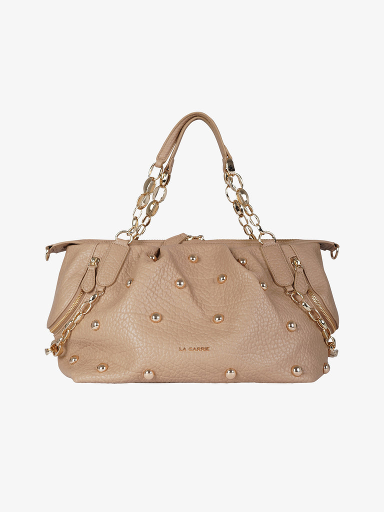 LA CARRIE borsa a spalla donna navajo shopper beige