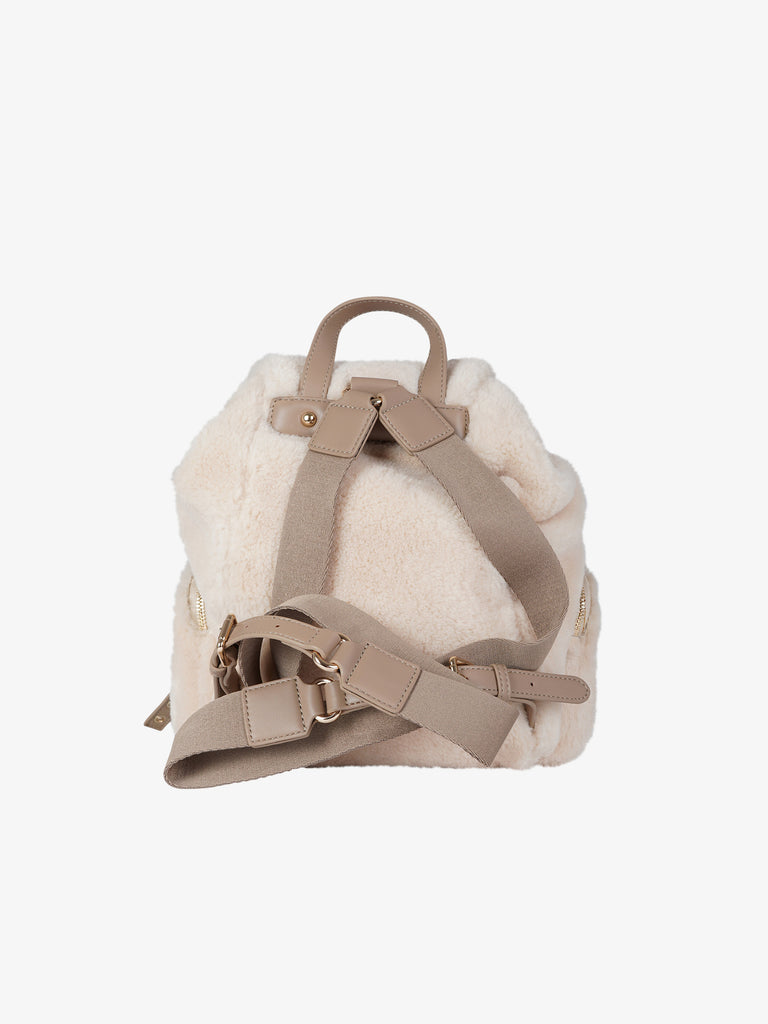 LA CARRIE zaino donna teddy sintetico beige