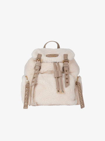LA CARRIE zaino donna teddy sintetico beige