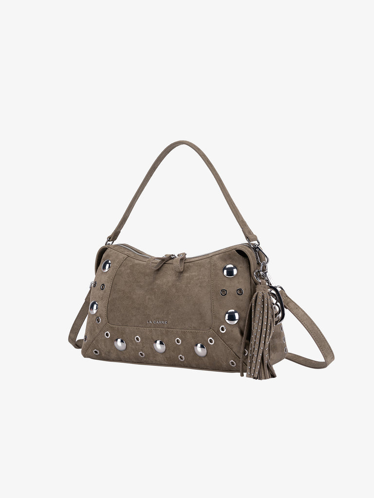 LA CARRIE borsa a spalla donna ethic medium suede verde