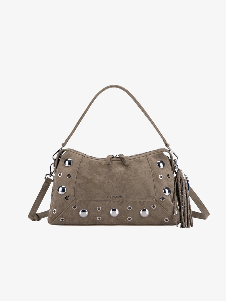LA CARRIE borsa a spalla donna ethic medium suede verde