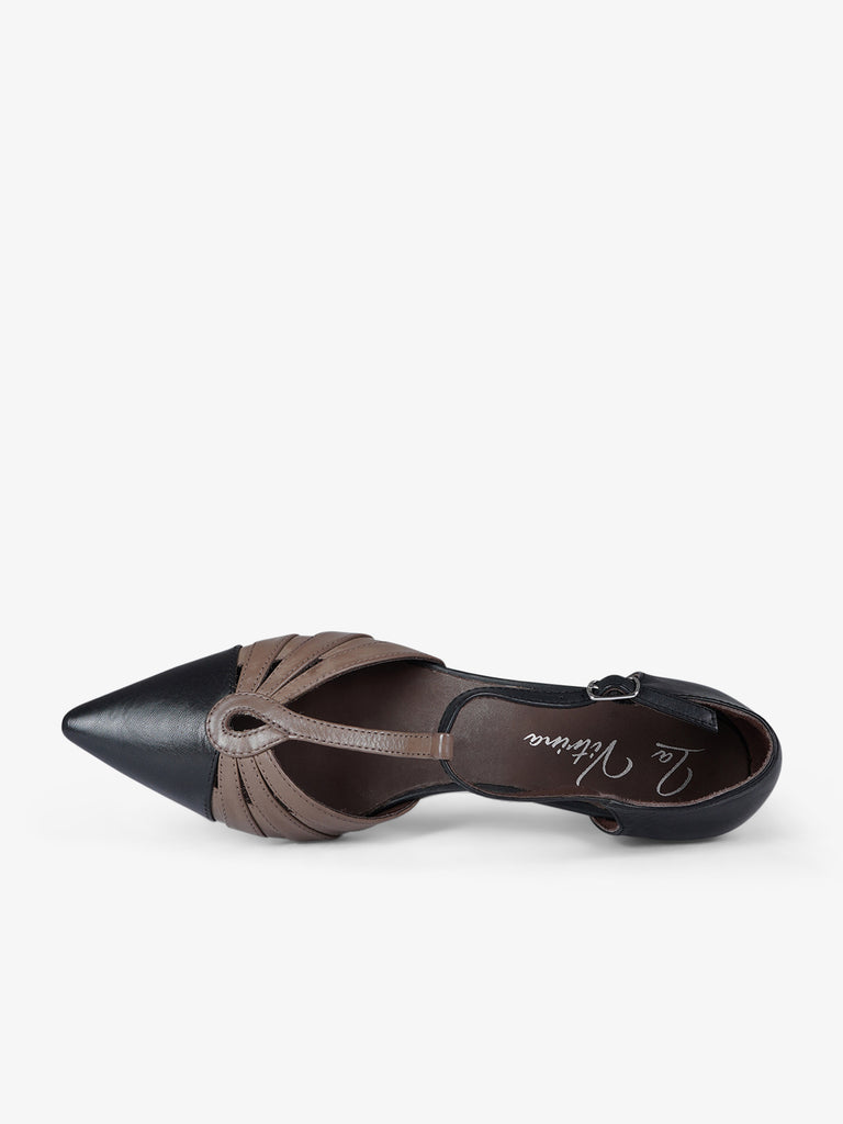 LA VITRINA décolleté donna taormina 50 pelle nero