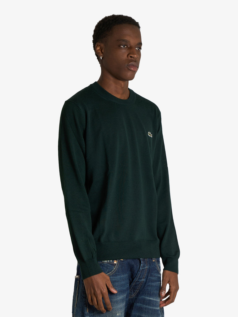 LACOSTE maglia pullover in misto lana uomo verde
