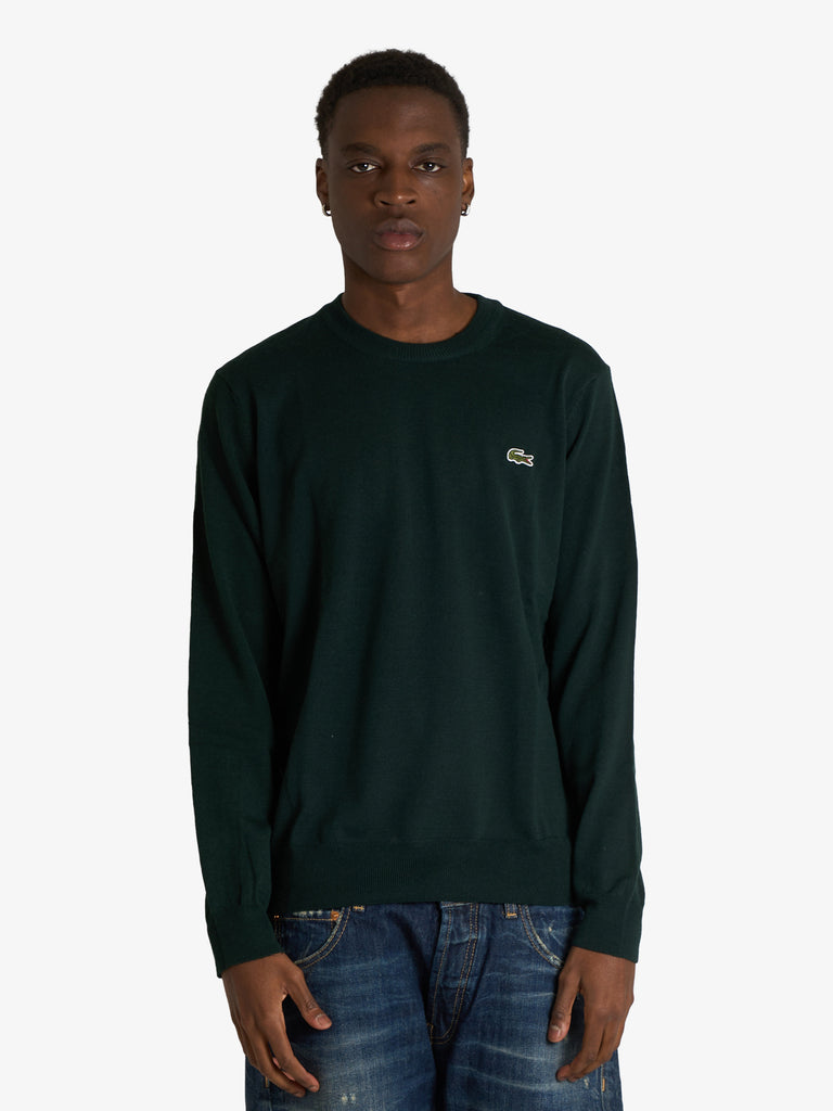 LACOSTE maglia pullover in misto lana uomo verde