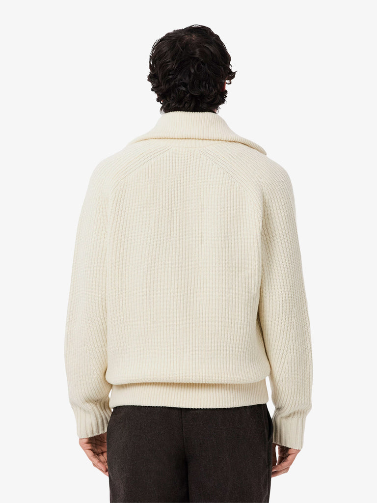 LACOSTE maglia a maniche lunghe con collo alto uomo panna