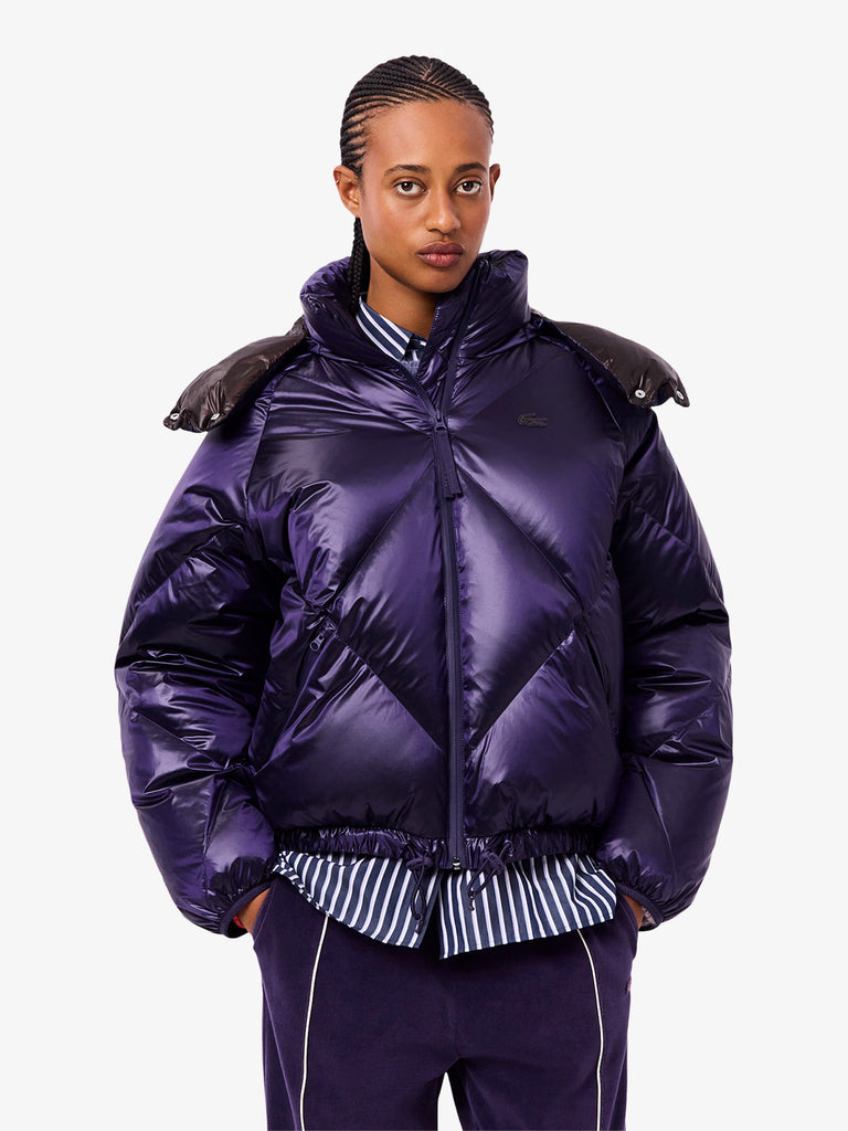 LACOSTE giubbotto oversize impermeabile donna viola