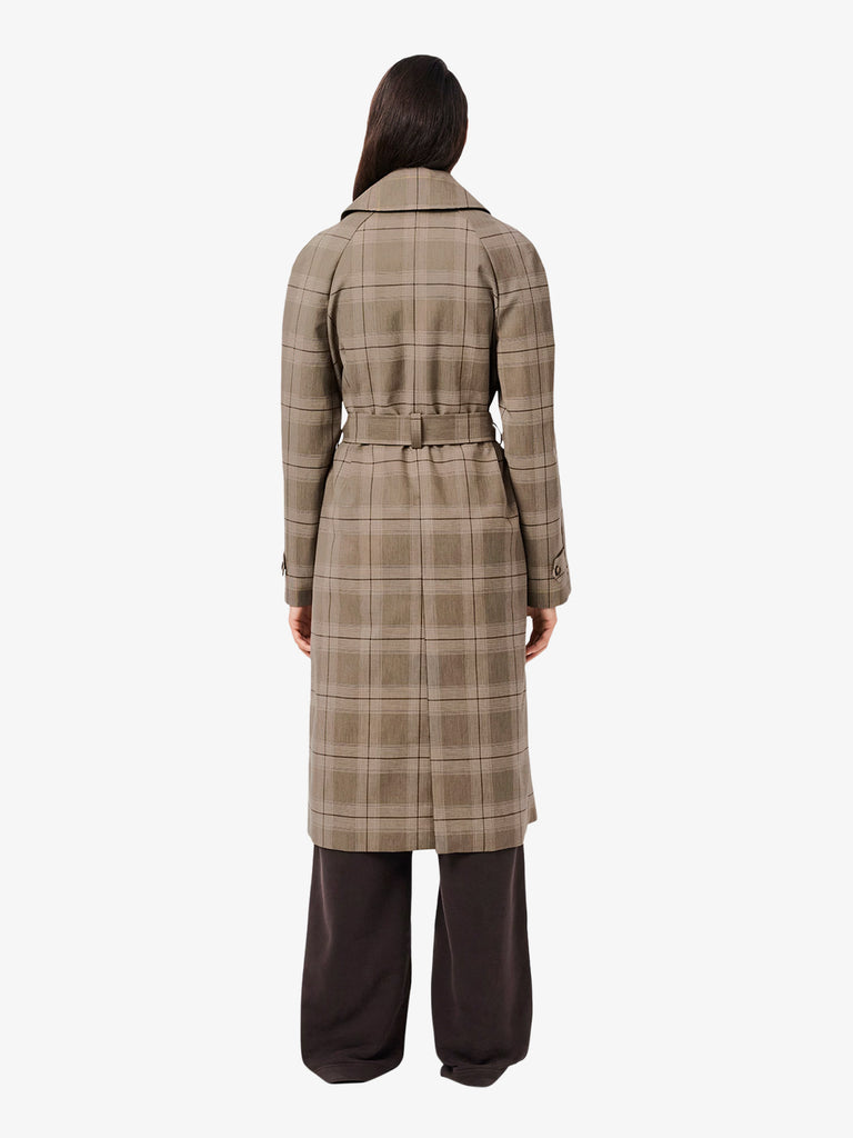 LACOSTE cappotto con motivo scozzese impermeabile donna beige
